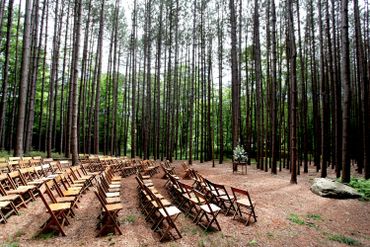 Brown outdoor wedding ceremony decor