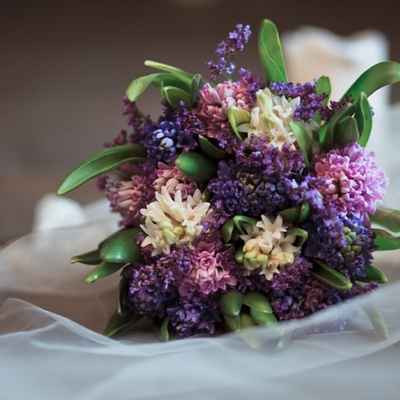 Purple lilac wedding bouquet