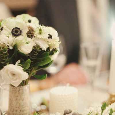 Brown anemone wedding bouquet