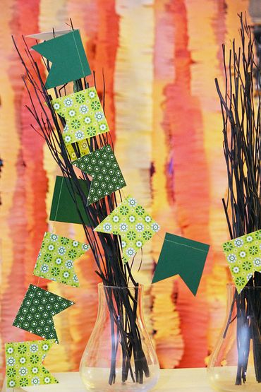 Autumn green photo session decor