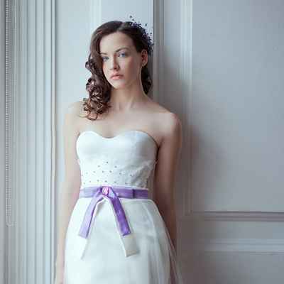 Purple corset wedding dresses