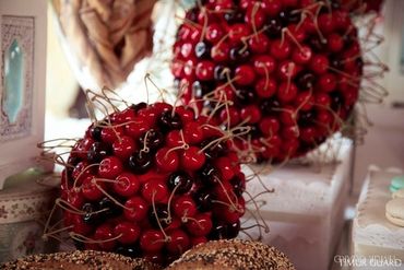 Fruit red wedding reception decor