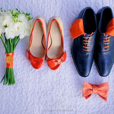 Autumn orange wedding shoes