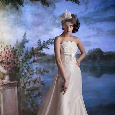 French ivory corset wedding dresses