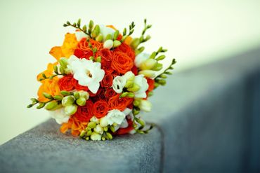 Orange friezes wedding bouquet