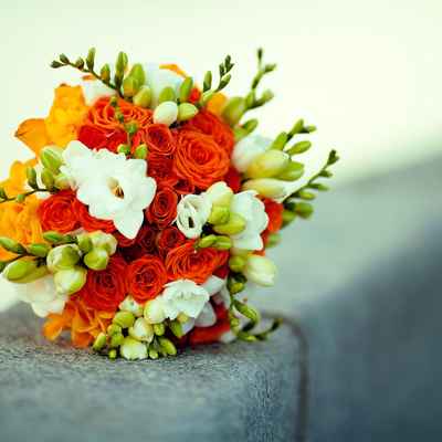 Orange friezes wedding bouquet