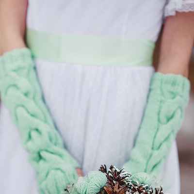 Winter green alternative wedding bouquet